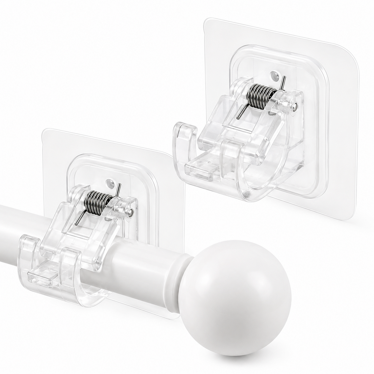 No-Drill Curtain Rod Brackets – No Tools, No Wall Damage