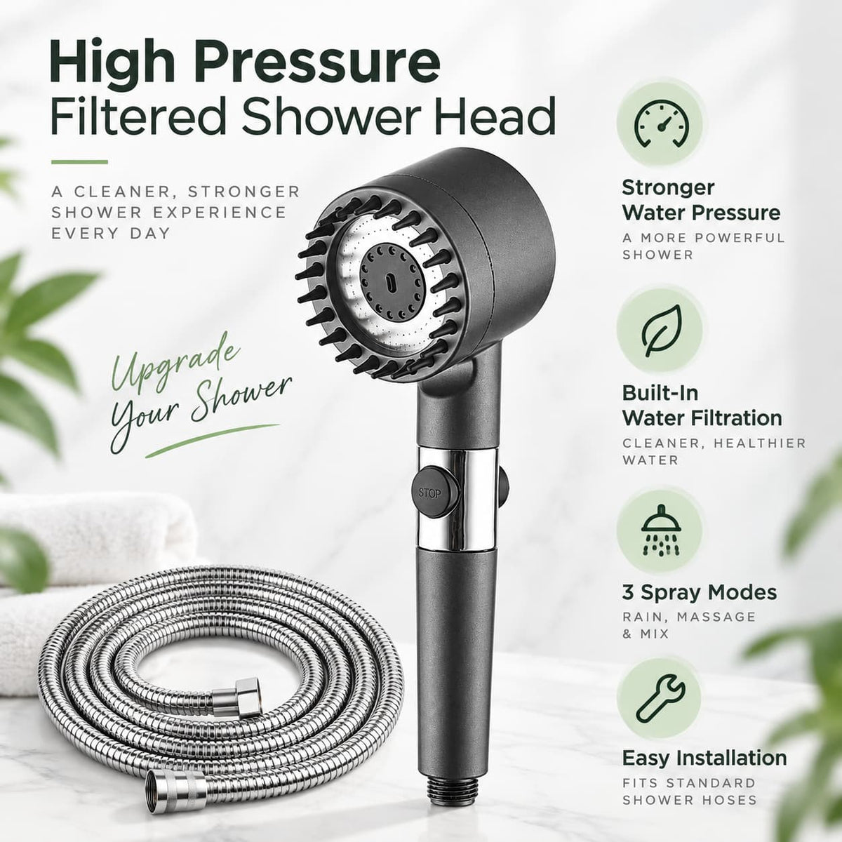 High Pressure Filtered Shower Head