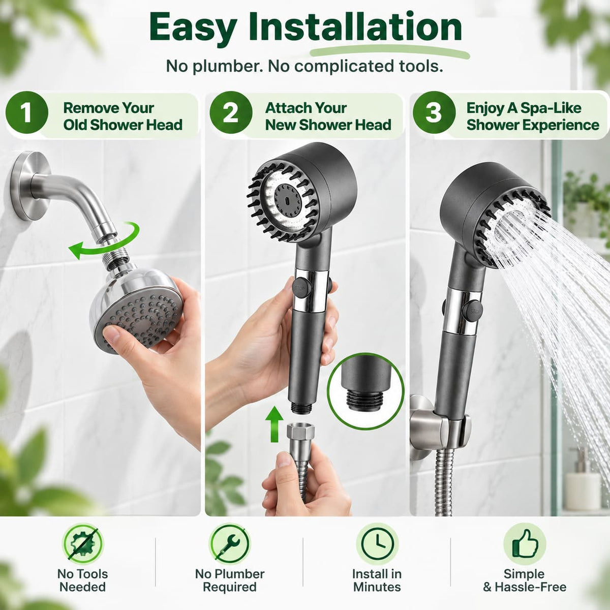 High Pressure Filtered Shower Head