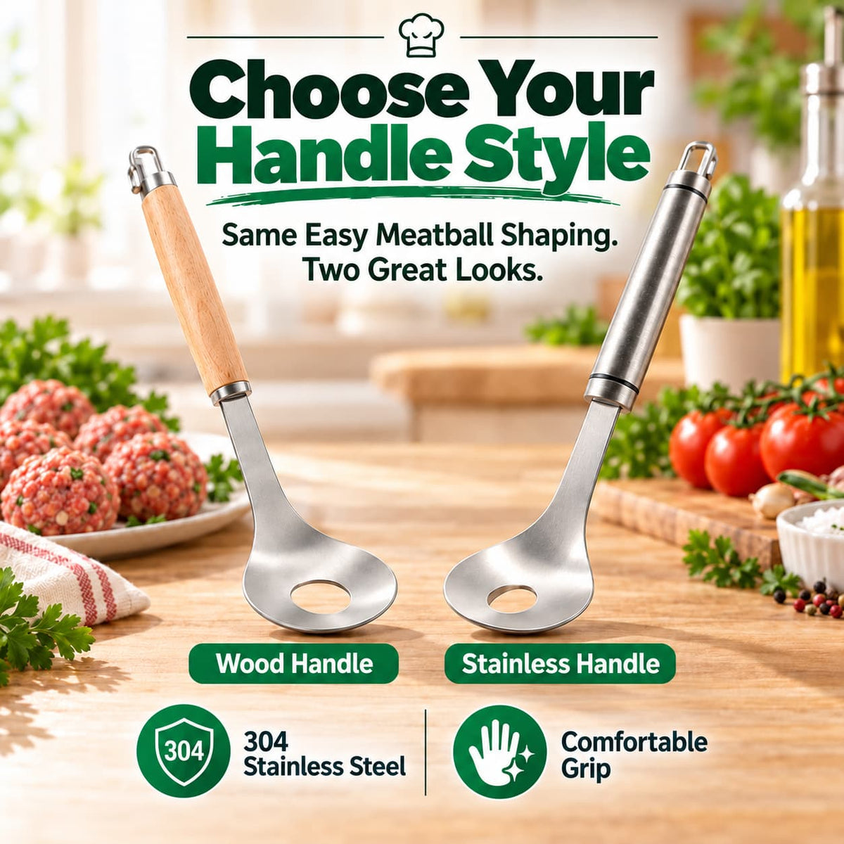 🎁✨👉Stainless Steel Meatball Maker Spoon – Make Perfect Meatballs Every Time