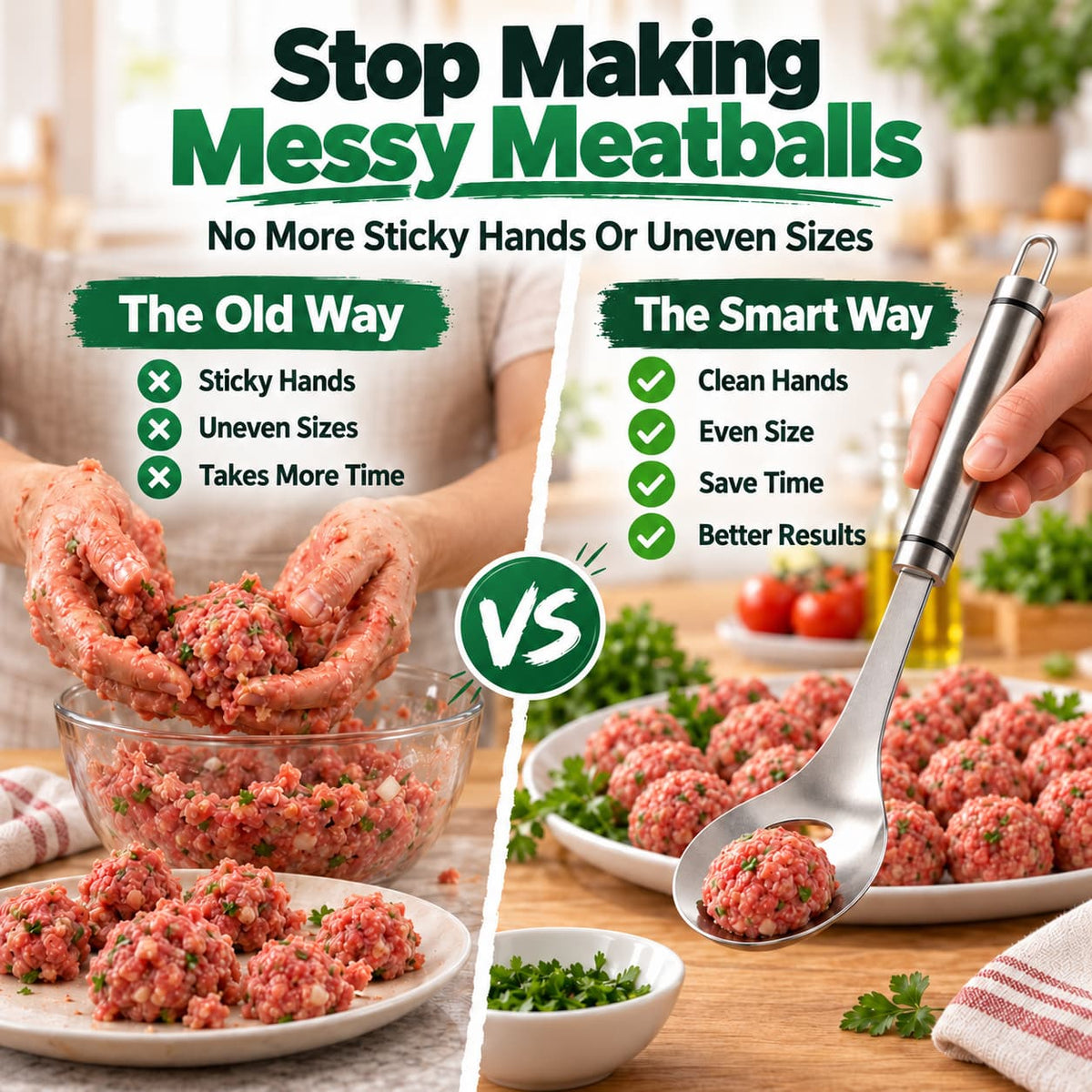 🎁✨👉Stainless Steel Meatball Maker Spoon – Make Perfect Meatballs Every Time
