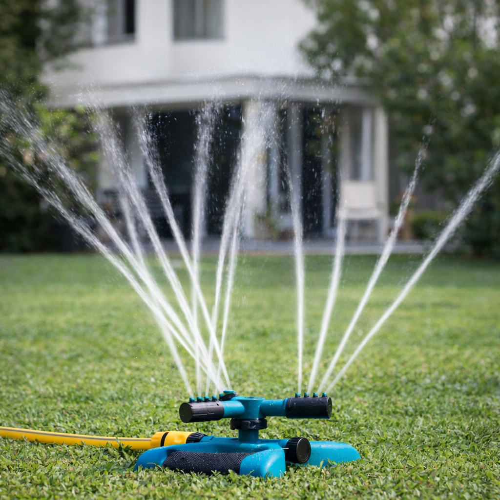Automatic 360° Rotating Garden Sprinkler | Water-Powered Lawn & Plant Irrigation System