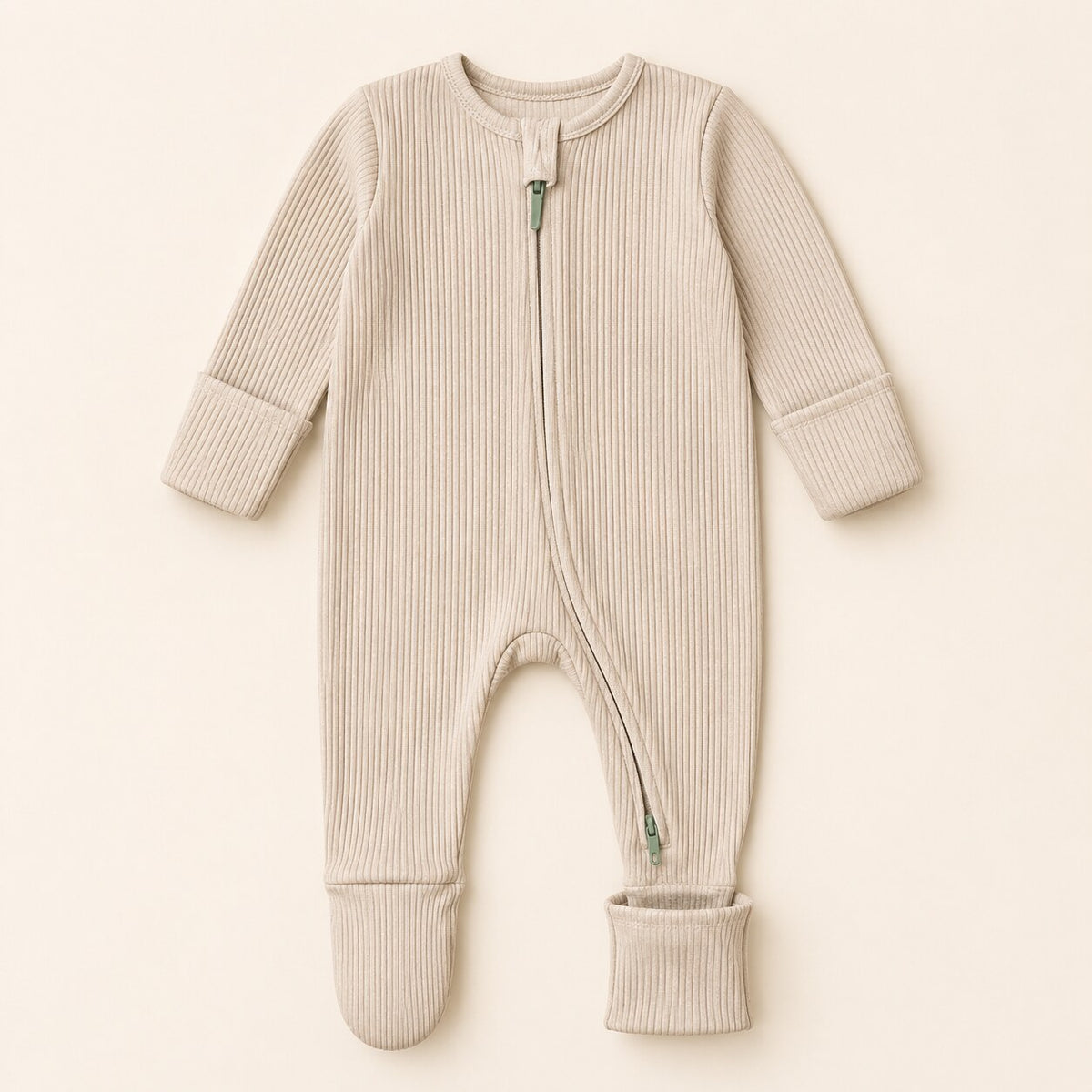 Cubbiva CloudSoft Ribbed Zip Romper