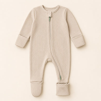 Cubbiva CloudSoft Ribbed Zip Romper