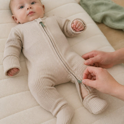 Cubbiva CloudSoft Ribbed Zip Romper