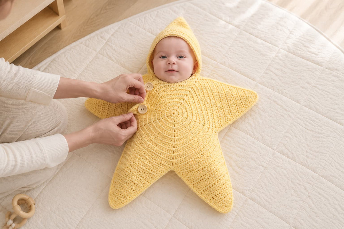 Hand-Crocheted Star Baby Wrap