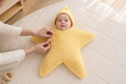 Hand-Crocheted Star Baby Wrap