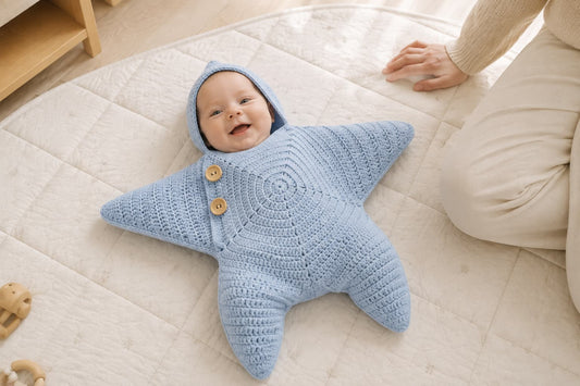 Hand-Crocheted Star Baby Wrap