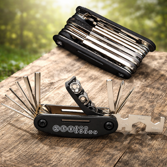 16-in-1 Portable Bicycle Multi-Tool | Folding Hex & Socket Wrench Set | Essential Cycling Gear for MTB & Road Bikes
