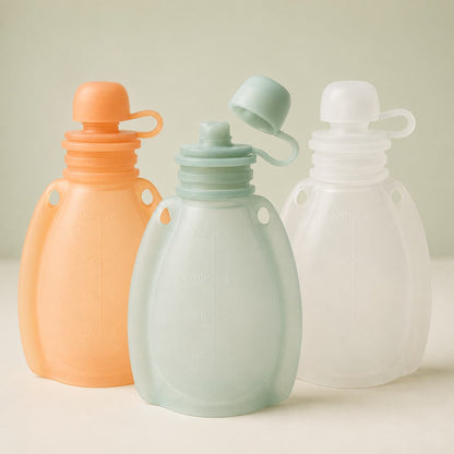 Silicone food supplement squeeze bag